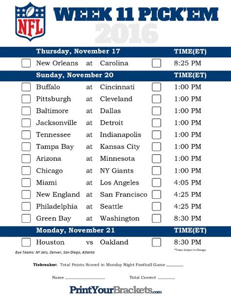 nfl spreads week 11